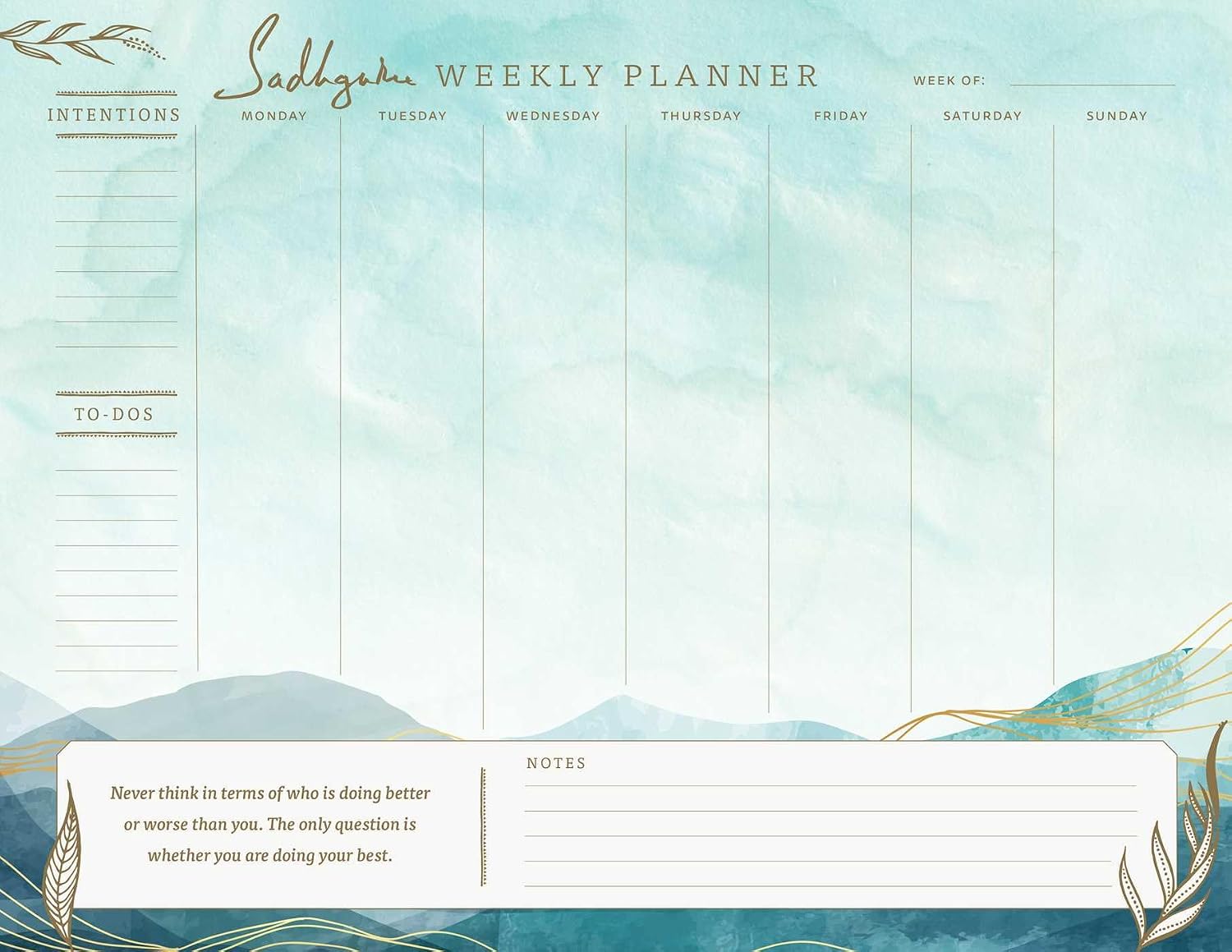 Sadhguru Weekly Planner Notepad